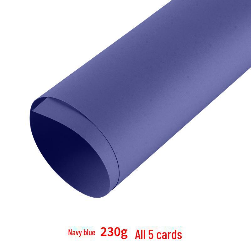 A4 Blue Card Paper Set (230g) - Dark Blue, Lake Blue, Haze Blue, Tibetan Blue, Sky Blue - Ideal for Kindergarten Crafts