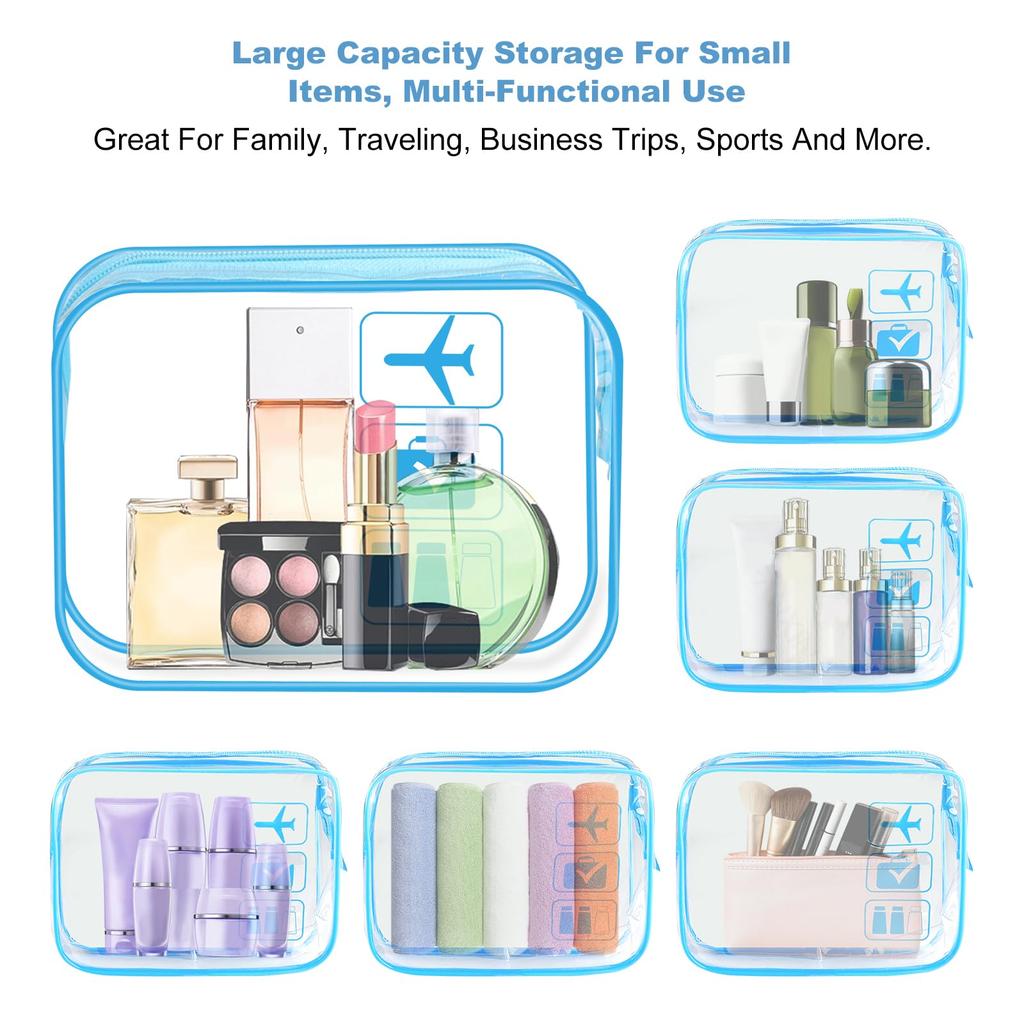 Two Clear Vinyl Large Capacity Waterproof Transparent Bath Portable Transparent Pouches for Business and Everyday Makeup Storage Pouches, Pouches,