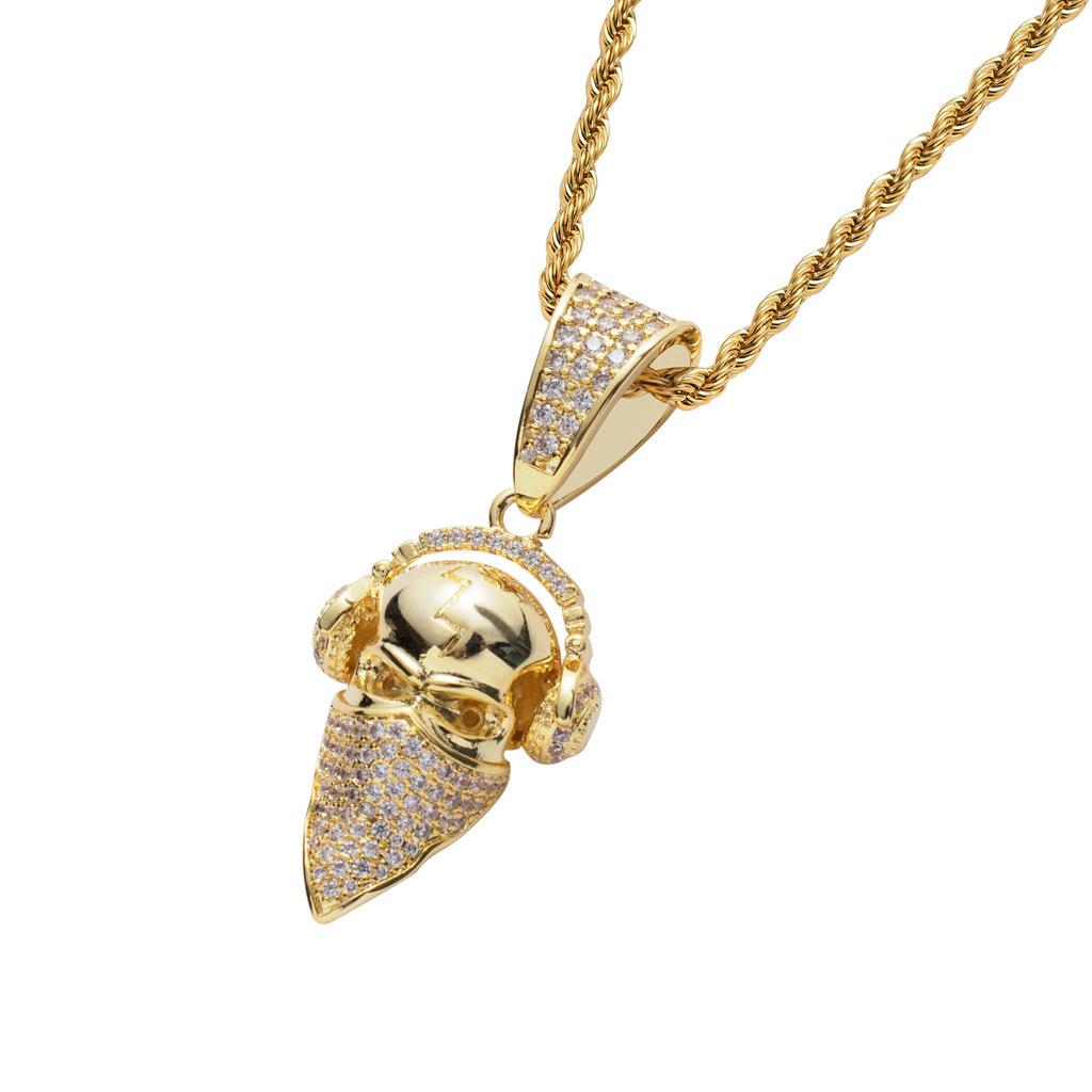 Европейские и американские трендсеттеры рэпа Цепочка на ключицу Маска Наушники Аватар крутого человека Подвеска