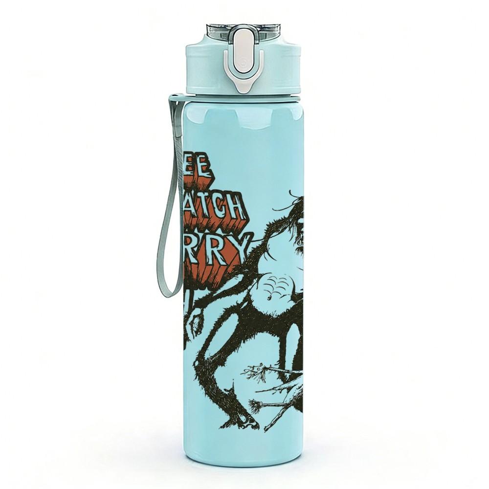 1PC Vintage Lady Sketch 750ml sports water bottle leakproof straw lid outdoor office home