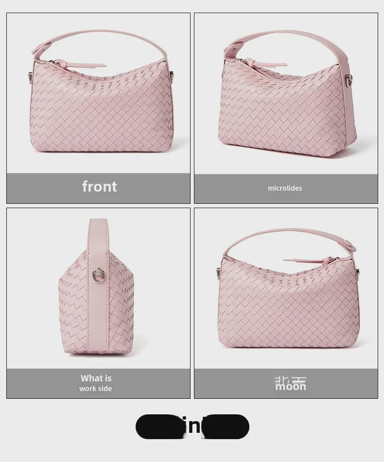 2025 Rhombus Sheepskin Leather Женская сумка через плечо - Ручная сумка-мессенджер с тканым дизайном