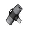 2 In 1 USB-C / Type-C To Dual USB-C / Type-C T-Type Audio Mobile Phone Charging Adapter