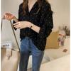 Polka Dot Printed Chiffon Shirt Women's Long Sleeved Top Shirt