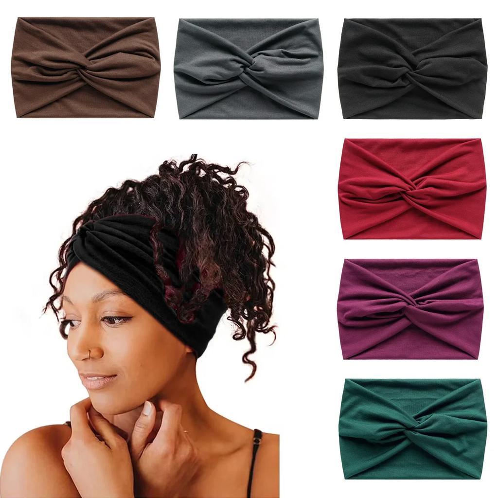 Аксессуары для волос скрученные очень большие толстые широкие повязки-тюрбаны для тренировок повязки на голову для женщин