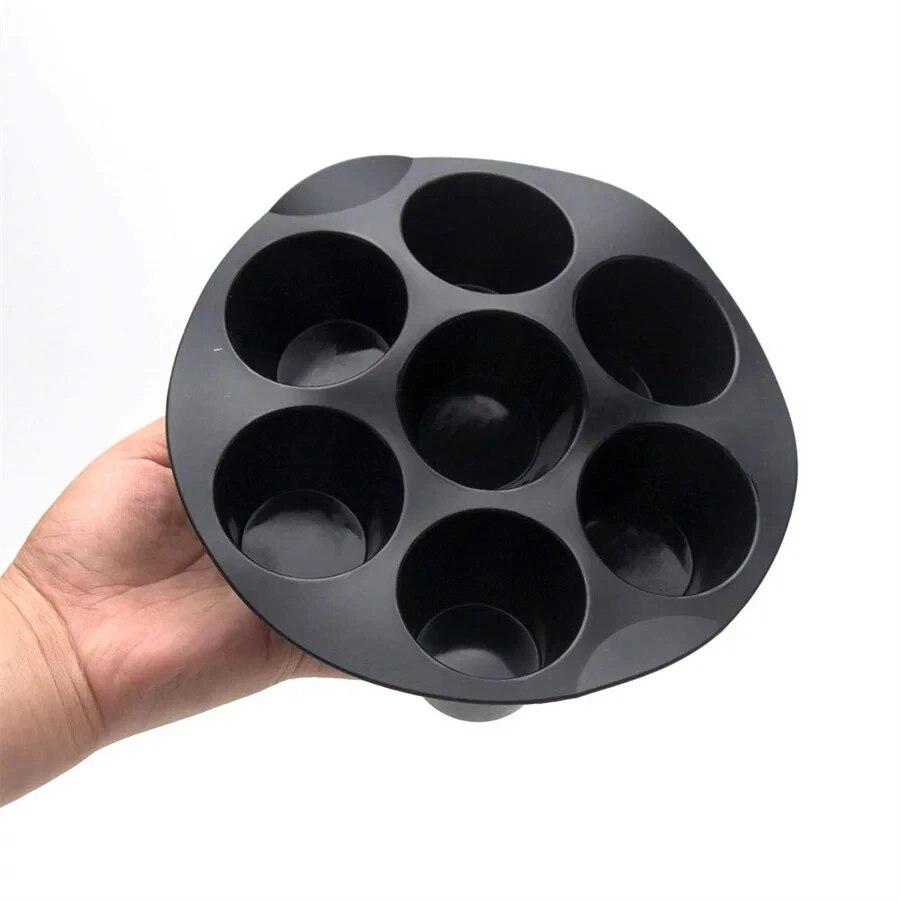 7 Inch 7 Cups Airfryer Silicone Muffin Pan Cupcake Mold for 3.5 To 5.8 L Air Fryer Accessories Non Stick Mini Cake Mould