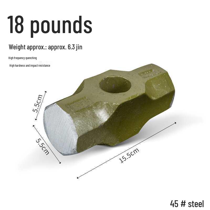 Сверхпрочный большой кувалда: Взрывозащищенный стальной молоток каменщика, восьмигранный, с ручкой, для колки камня и стен.