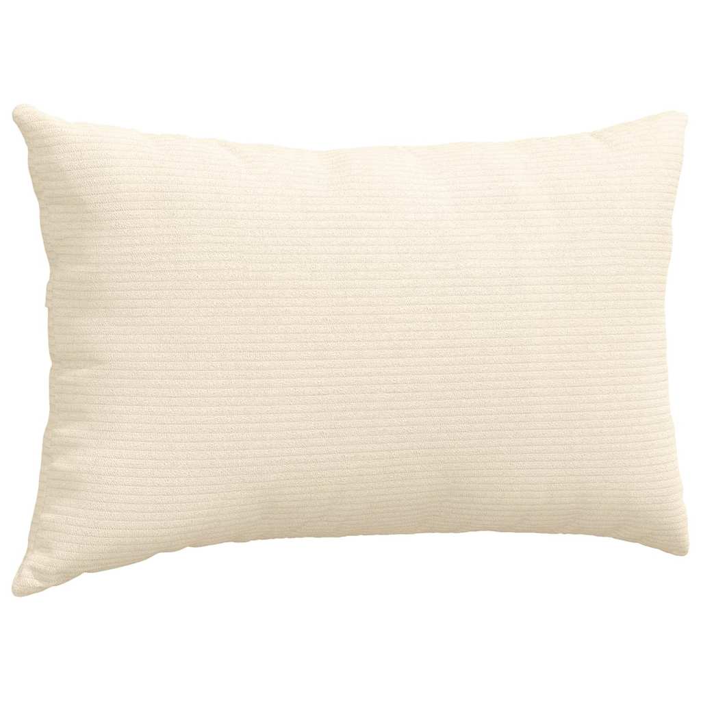Sofa Cushions 2 Pieces Cream 50 x 30 cm Corduroy Fabric