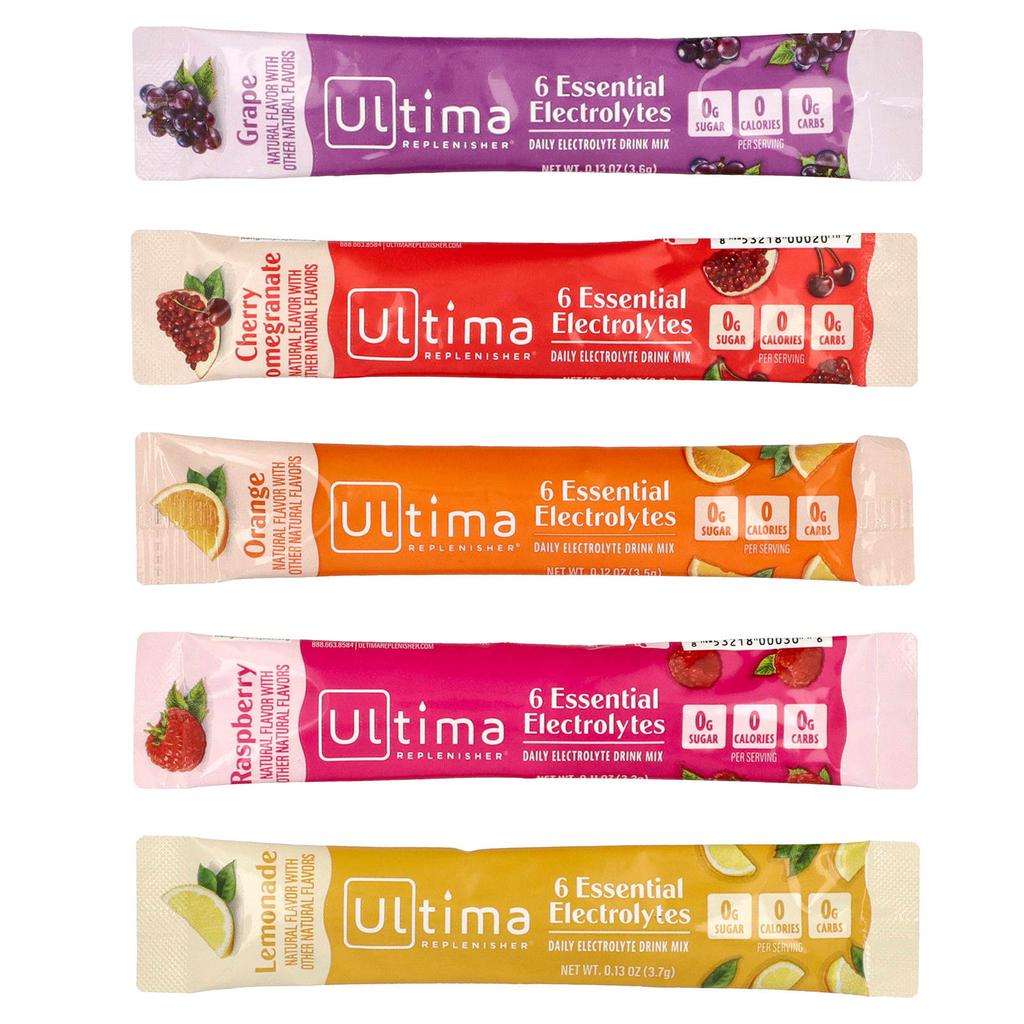 Ultima Replenisher 6 основных электролитов, ежедневная смесь электролитов, разнообразная упаковка, 20 упаковок-стиков
