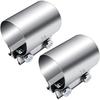 Dianrui 2PCS 2" Butt Joint Stainless Steel Clamp Band,2" Universal Widening Clamp Fit for Exhaust System
