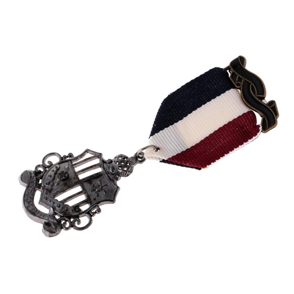 2 Pieces Unisex Vintage Navy Style Suit Medal Brooch Lapel Pin Punk Jewelry