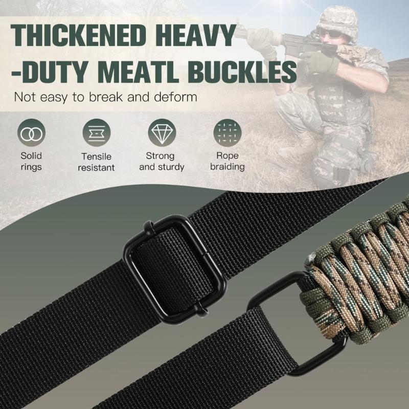Двухточечный ремень из паракорда с вертлюгами, регулируемый, нейлоновый, тактический, для винтовки