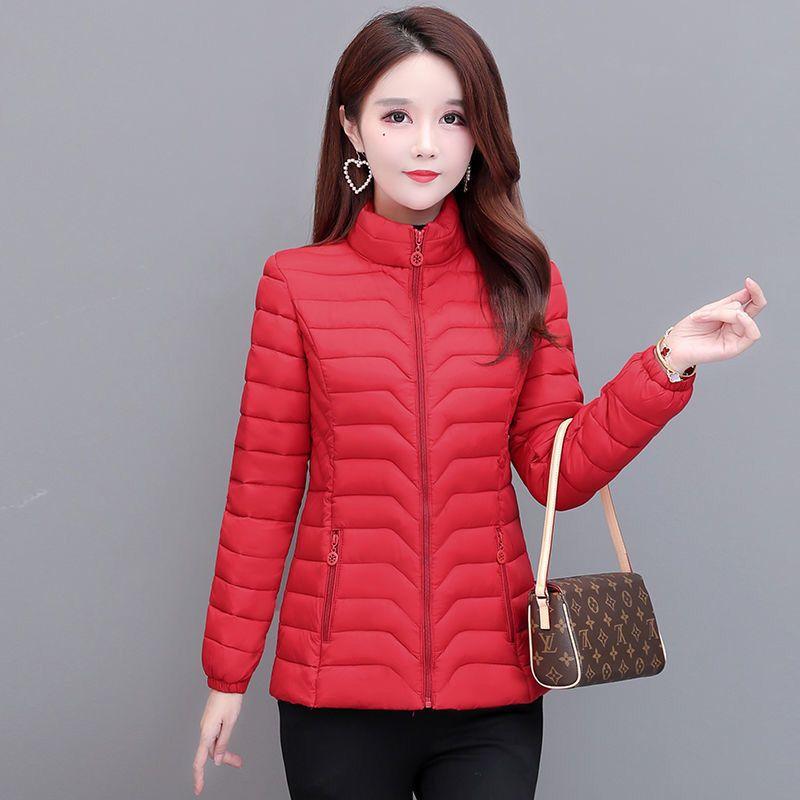 Новое короткое хлопковое пальто, женское легкое и тонкое пуховое хлопковое пальто для среднего и пожилого возраста, теплое пальто с воротником-стойкой, маленькое хлопковое пальто для мамы