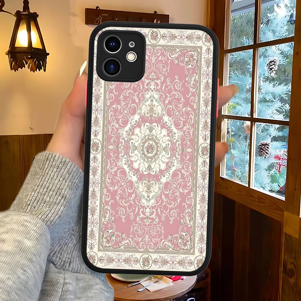 Чехол для телефона с цветочным узором в стиле персидского ковра для IPhone 15 14 13 12 11 Pro Max X XS MAX Plus, матовый, мягкая задняя крышка