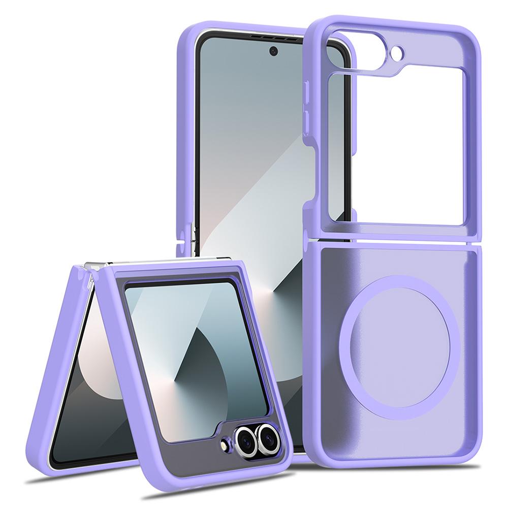 Для Samsung Galaxy Z Flip7 FE 5G/Z Flip6 5G Чехол Совместимый с MagSafe TPU Рамка Акриловая Задняя Крышка Телефона Скин Тактильный