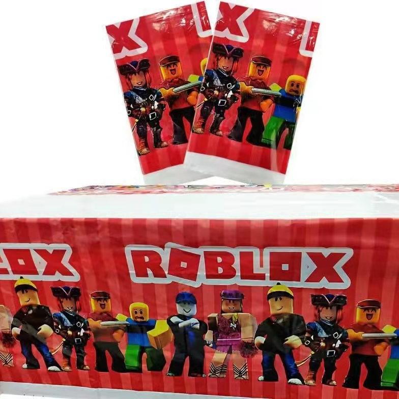 Набор для украшения дня рождения в стиле игры Roblox Sandbox: Латексные шары, Баннер, Топперы для торта, Посуда для вечеринки для детского праздника