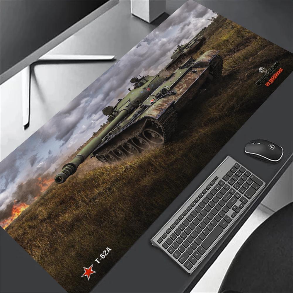 World of Tanks XXL Large Gaming Mouse Pad Black Desk Mat Non-Slip Keyboard Mousepad Stitched Edge Computer Office Table Cushion