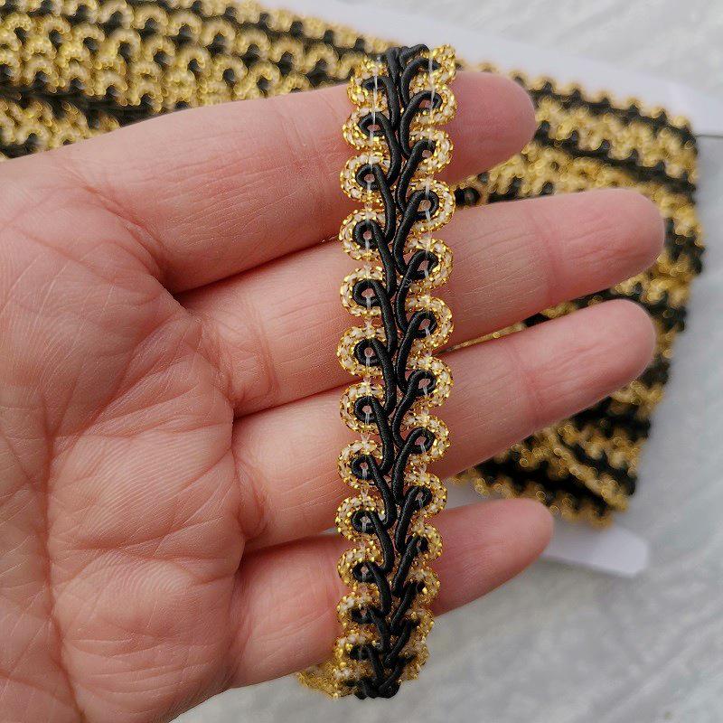 12 мм золотая и серебряная двухцветная кружевная елочка в виде сороконожки для аксессуаров одежды