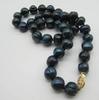 CHARMING 18" 10-11mm TAHITIAN BLACK BAROQUE PEARL NECKLACE