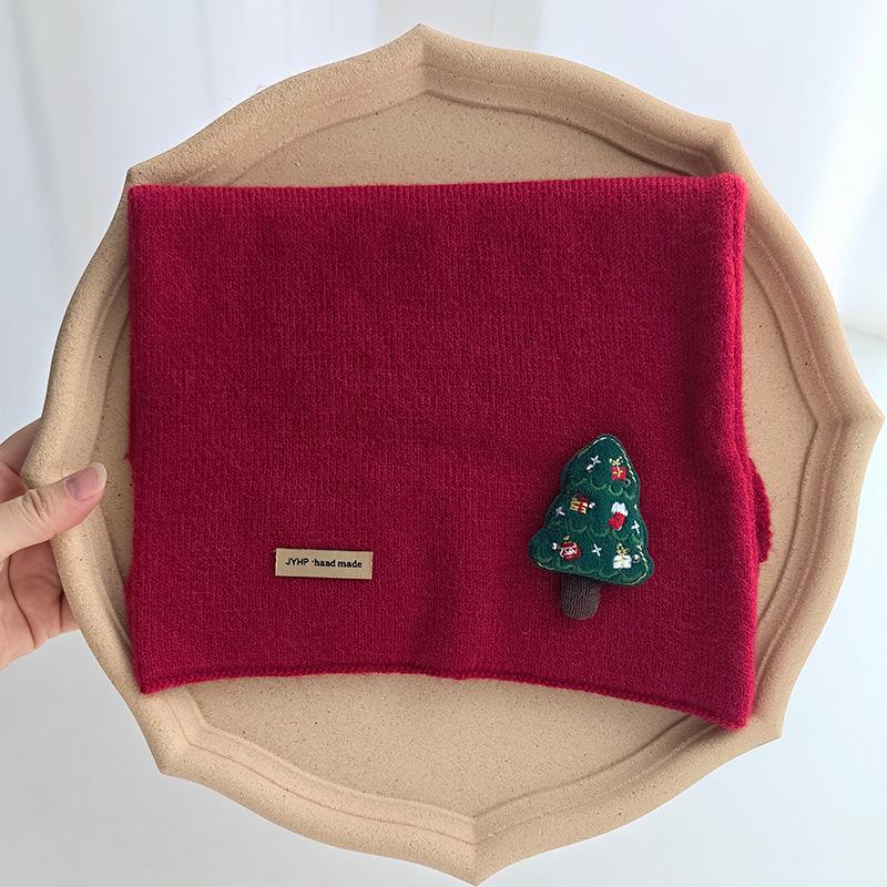 Children's 2025 Winter Red Scarf: Warm, Windproof Neck Gaiter for Girls - Cute and Protective