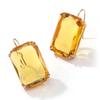 Pinkdudu Fashion Color Rhinestone Stud Earrings Simple Alloy Square Glass Earrings for Women Jewelry Gifts PD685