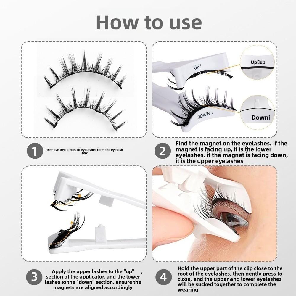 С аппликатором Магнитные накладные ресницы Натуральный вид Накладные ресницы Горячие накладные ресницы Для ежедневного ношения
