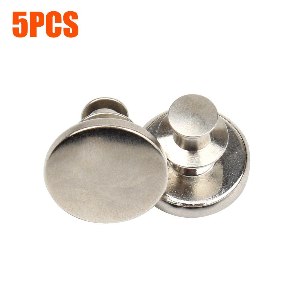 5Pcs Button Pins for Jeans No Sew Instant Detachable 17mm Replacement Button Adjustable Pants Buttons Kit