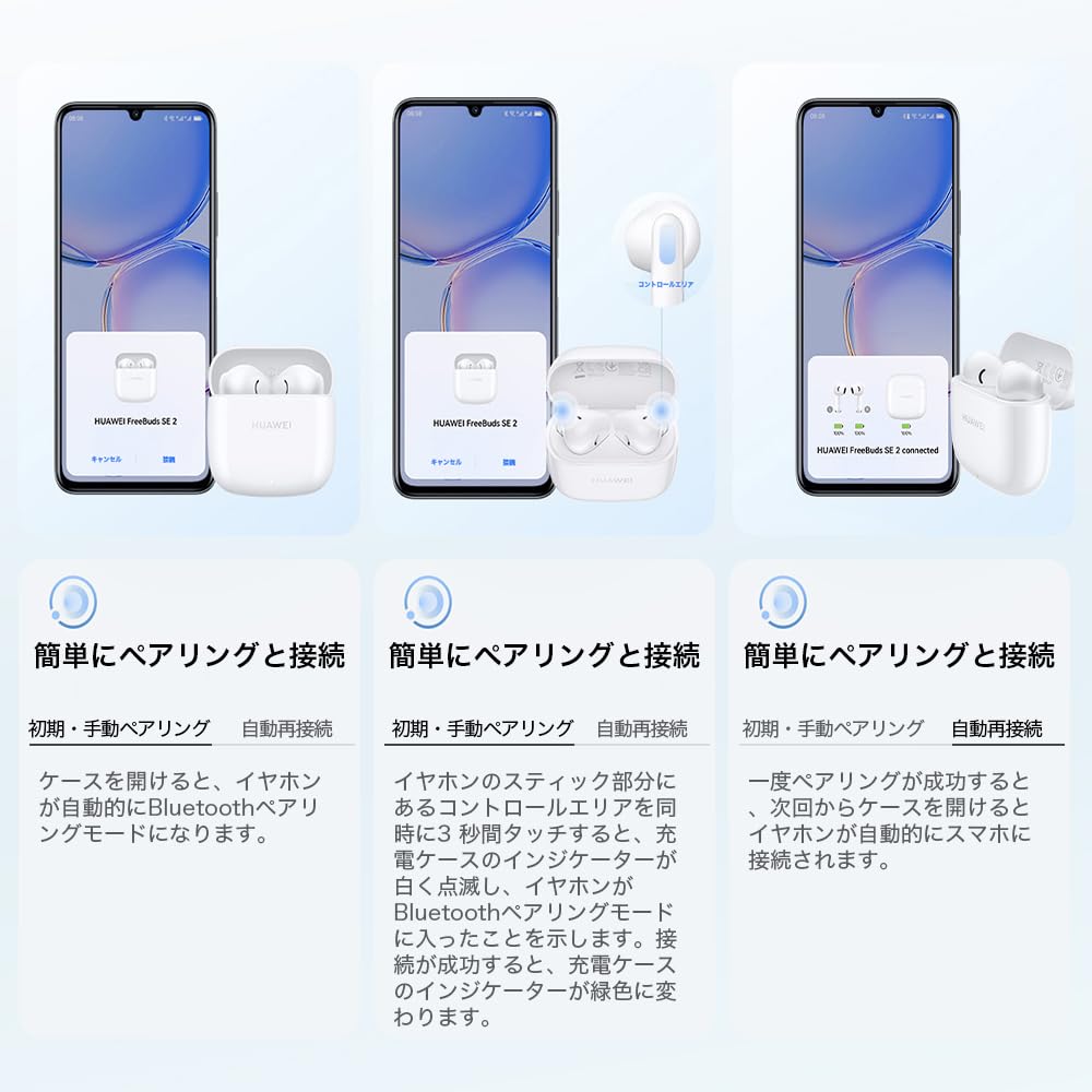 HUAWEI FreeBuds SE 2 Wireless Earbuds, Bluetooth 5.3, 40 Hours of Battery Life, 3.8g Battery, Fast Charging, IP54 Dustproof and Waterproof, Ceramic