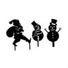 3 шт. садовые рождественские колья черные металлические силуэты дворовые художественные статуи рождественские знаки на открытом воздухе