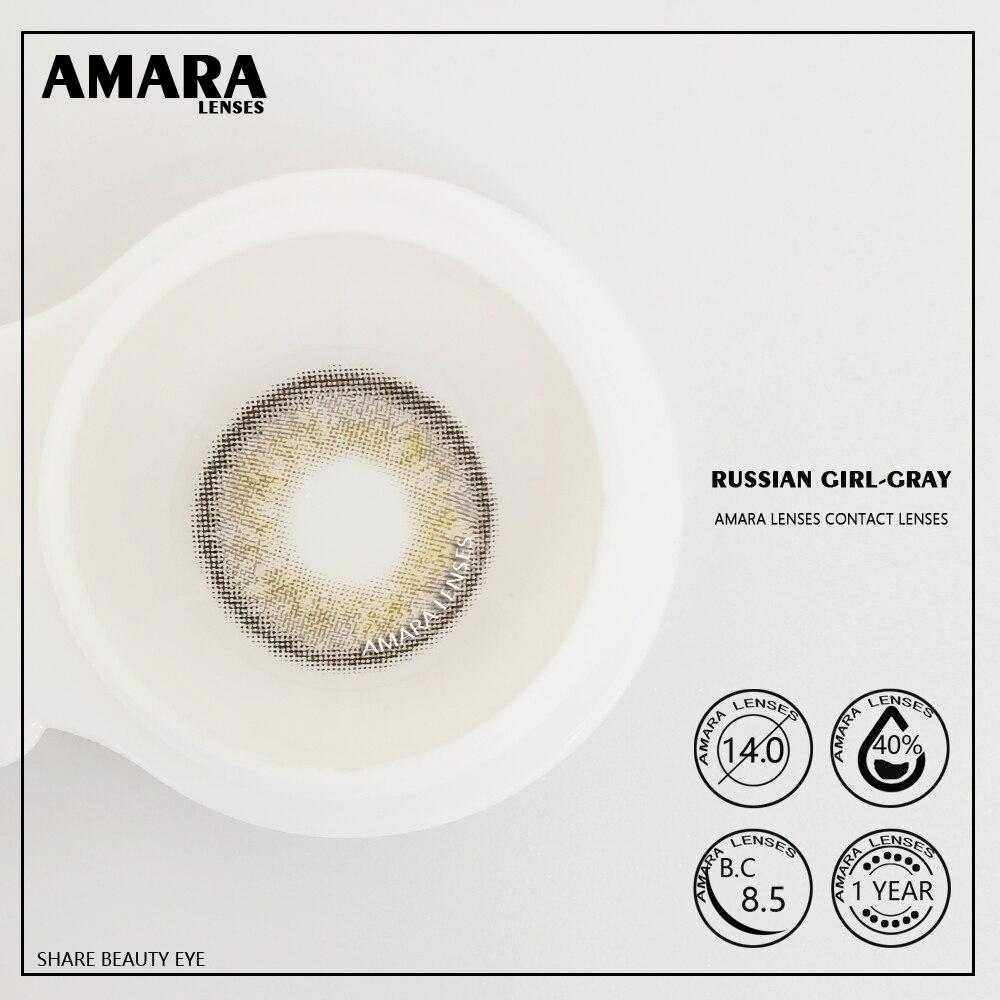 AMARA LENSES 1 Pair RUSSIAN GIRL Series Cosmetic Contact Lens Colored Makeup Contactlens Annual Use Lenses