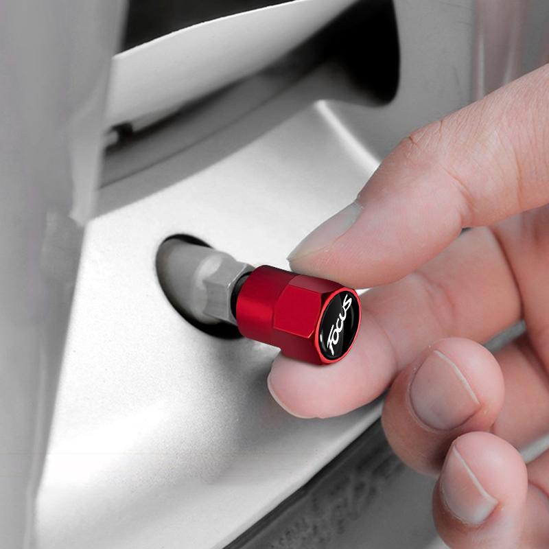 4Pcs Car Valve Caps Wheel Tires Air Tyre Stem Protective Cover For Ford Focus 2 3 MK1 MK2 Fusion Ranger Explorer Accessories XF5