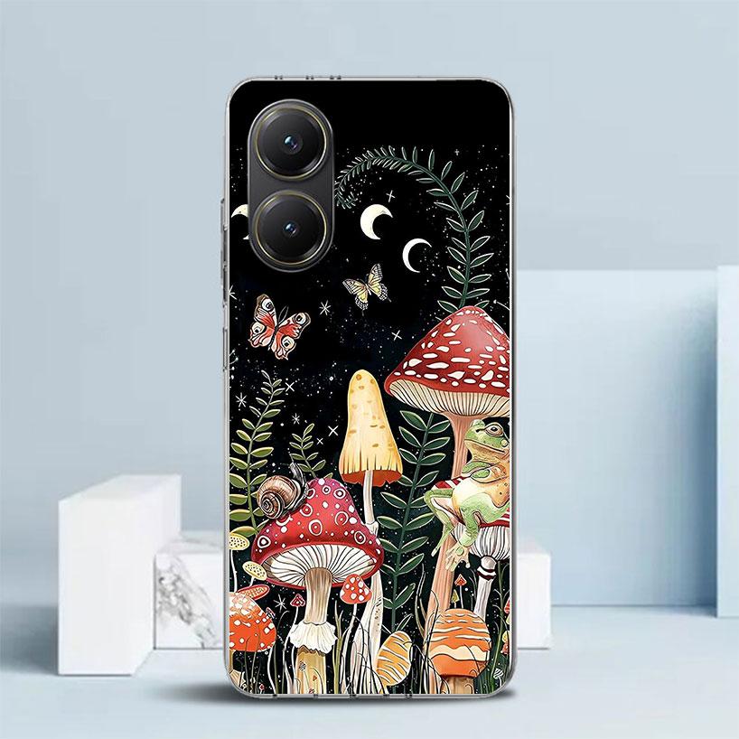 Яркая грибная мягкая крышка для Xiaomi Poco F7 Ultra X7 X6 X5 Pro M7 Чехол для телефона Redmi 15 15C 13 13C 12 12C 10 10C Печатный корпус P