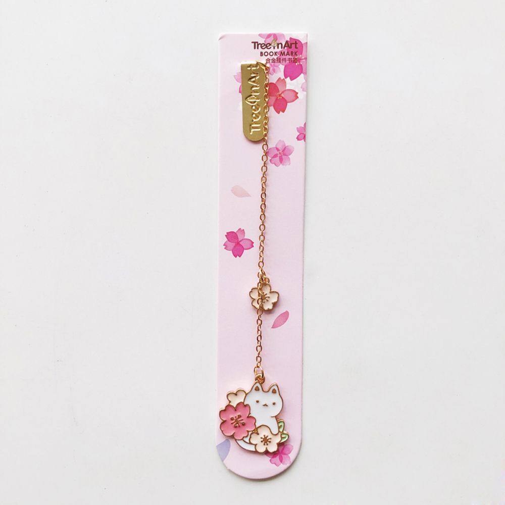 Reading Book Tag Book Clips Marker of Page Romantic Sakura Metal Bookmark Pendant Bookmark Rabbit