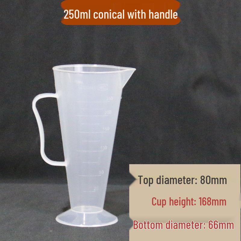 Plastic Triangular Measuring Cup with Scale, Conical Design for Bubble Tea Shops, Lab Equipment, PP Food Grade