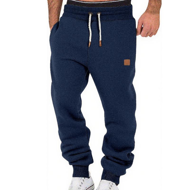 Men's Pants Spring and Autumn Solid Color Trendy Sports Casual Sweatpants Loose Tied Feet Stacking Pants