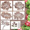 6Pcs Large Flower Stencils Garden Fence DIY Decoration Reusable Wall Stencils Nature Templates Graffiti Stickers