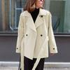 Осень новый свободный лацкан пояс на талии тренчкот женский дизайн темперамент повседневный 2026 трансграничный commuting