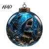 Crystal Jellyfish Christmas Decor Ocean Ball Ornament, Clear Acrylic Sea Life Light-Up Festive Underwater World Ornaments Hanging Decoration for Xmas