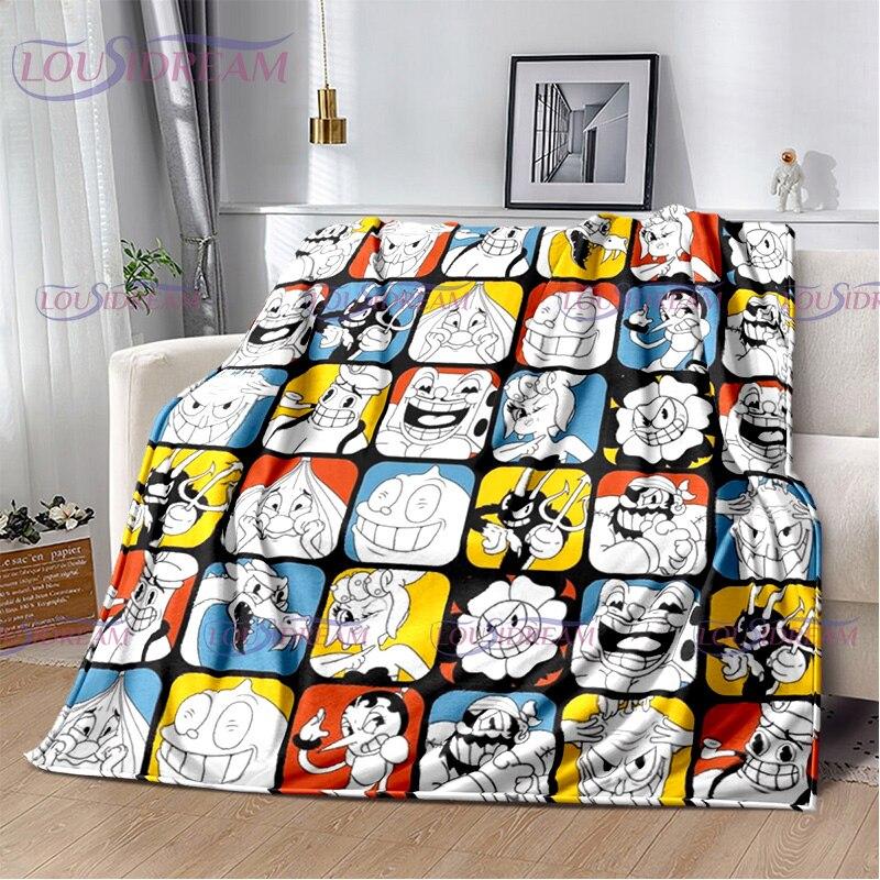 Мультяшное милое одеяло с принтом в виде чашки, пододеяльник для дивана, дорожное постельное белье, фланелевое одеяло, легкое дорожное покрывало