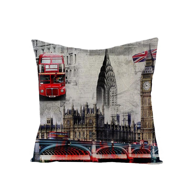Nordic British Style Printed Throw Pillow Covers Polyester Sofa Cushion Cover For Home Use Living Room And Bedroom Headboard