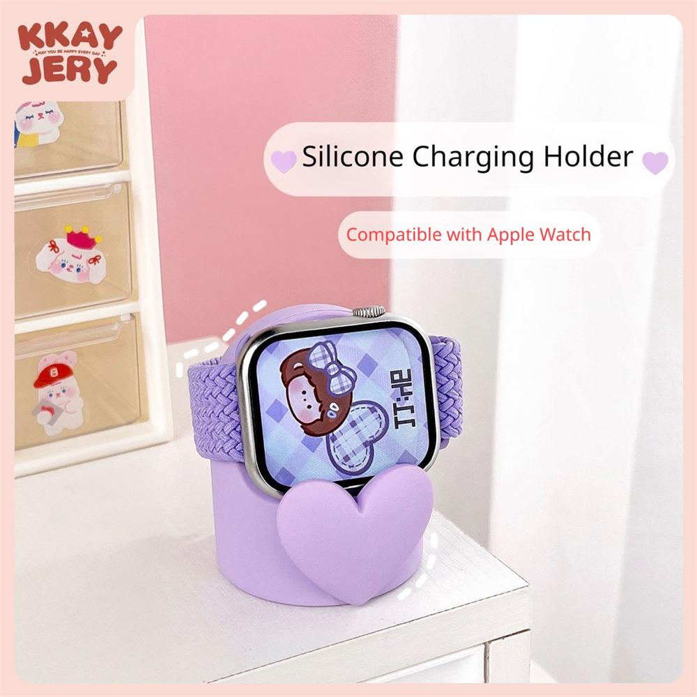 Силиконовый держатель для зарядного устройства LOVE BOW для Apple Watch Ultra se Series 8 7 6 5 4 3 2 1, подставка для зарядного устройства, док-станция, кабельная организация