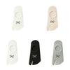 3Pairs Breathable Two Toe Boat Socks Invisible Split Toe Ankle Socks Sweet Bow Socks  Summer