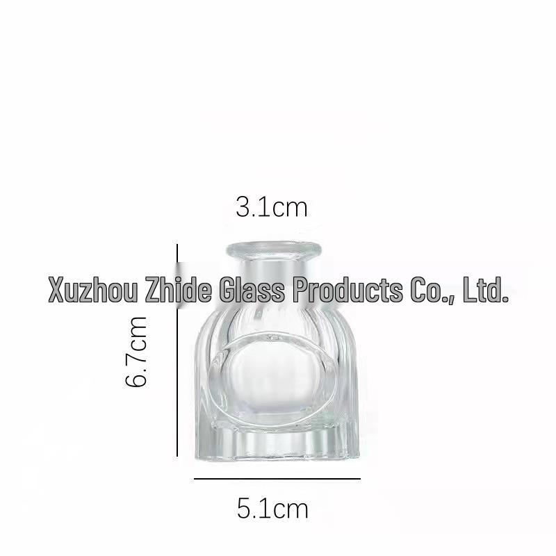 Small French Retro Glass Hydroponic Vase for Home Decor