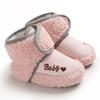 Baby Toddler Shoes Babies Winter Warm Booties Faux Fleece Anti-Slip Toddler Newborn Baby Shoes Letter Crib Shoes Snow Boots