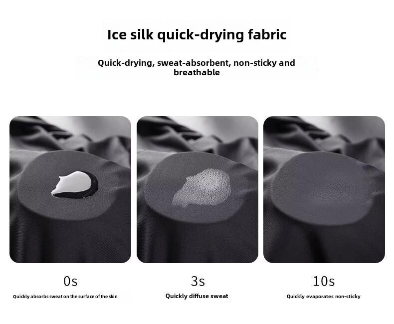 Унисекс быстросохнущий повседневный беговой костюм Ice Silk - большой размер, короткий рукав