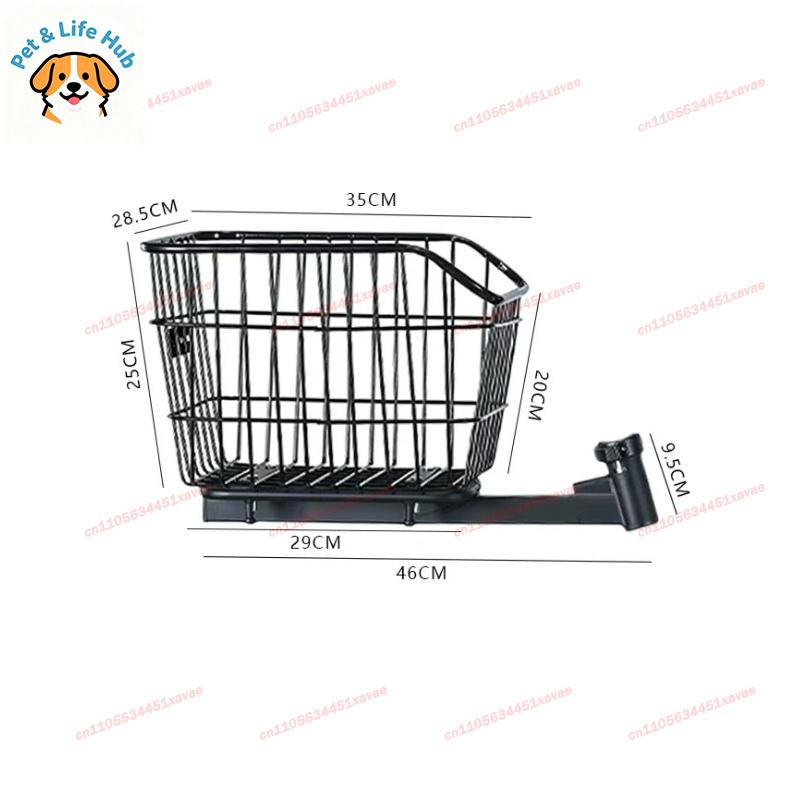 Universal Bicycle Pet Basket Metal Cargo Storage Basket Quick Release Large Capacity Accessories for Cycling Bikes Dog Carrier
