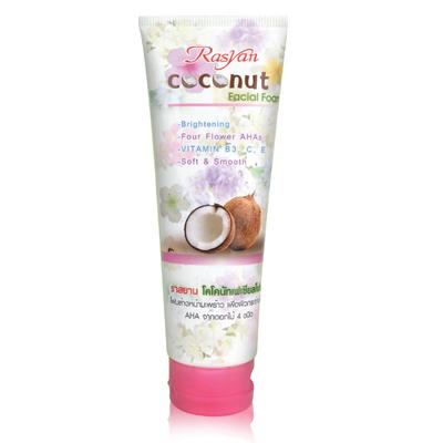 Rasyan Coconut Facial Foam, Нежная пенка для лица с органическим кокосовым маслом, 100 г - Тайский