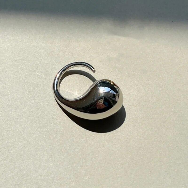 Модные металлические кольца на палец с каплей воды, преувеличенные простые нерегулярные открытые кольца для женщин и мужчин, винтажные модные вечерние ювелирные подарки в стиле панк