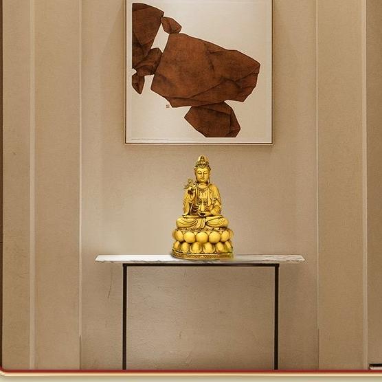 Латунные украшения Гуаньинь Бодхисаттвы в китайском стиле, домашний декор, фойе, гостиная, зал предков, статуя Будды для поклонения