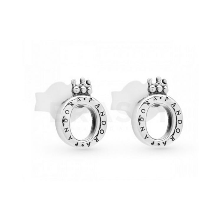 Pandora Сияющая Корона Форма О Серьги из Серебра 925 Пробы Женские серьги 298295