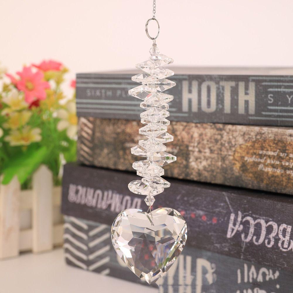 Подвеска в виде хрустального шара в виде призмы, прозрачное подвесное украшение, украшение на окно, праздничный ловец солнца